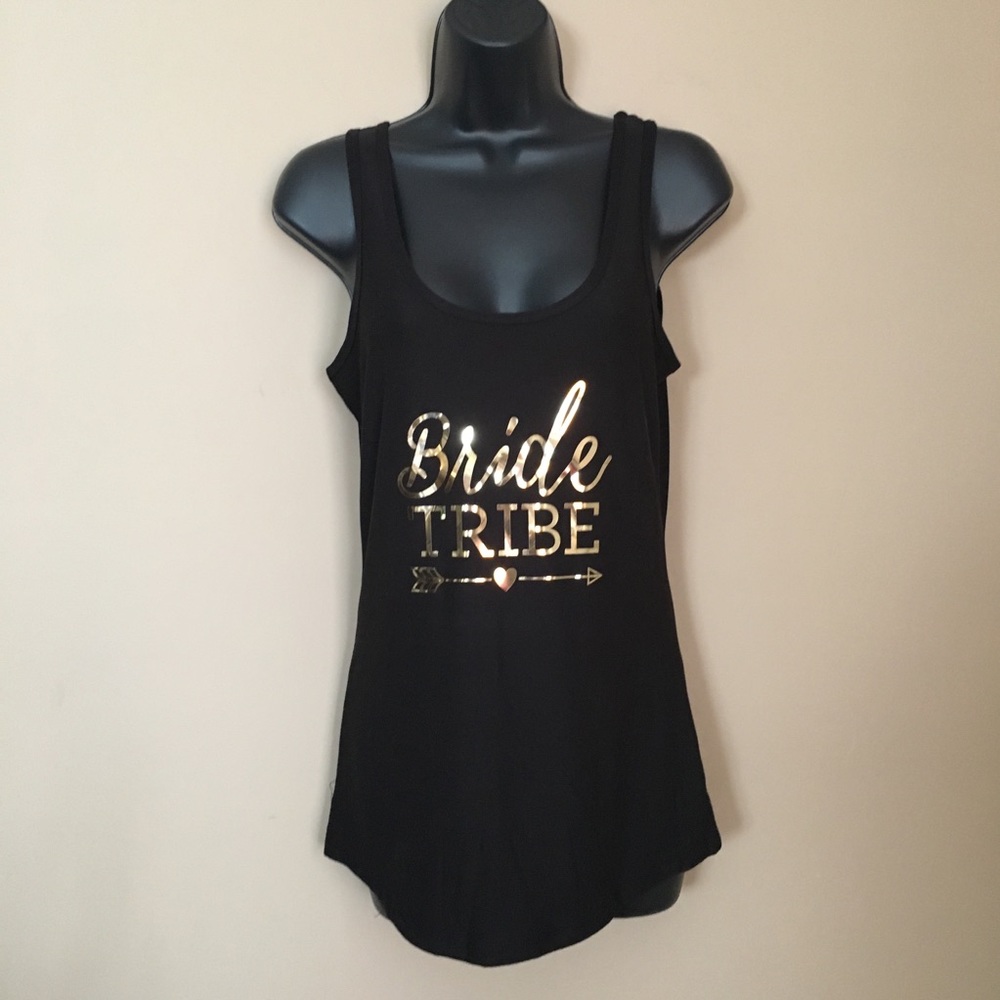 3/$15 SALE! NEW Handmade Bride Tribe Black Tank Gold Decal